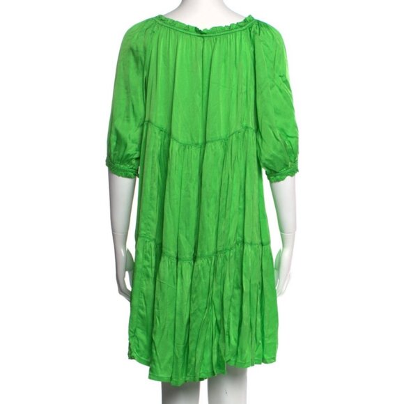 Raquel Allegra Apple Green Satin Dress Size 2 (Medium) NEW - Picture 3 of 12